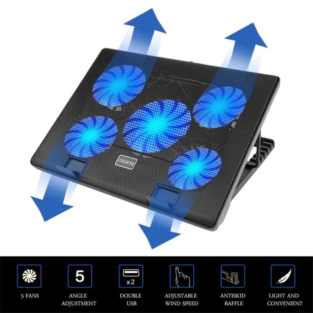 Ultra Quiet Laptop Radiator Notebook Computer Cooling Pad Base Cooler Mat Cooling Fan Cooler Radiator With 5 Fans
Ultra Quiet Laptop Radiator Notebook Computer Cooling Pad Base Cooler Mat Cooling Fan Cooler Radiator With 5 Fans