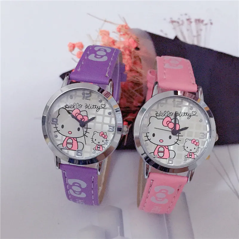 Hello Kitty Cartoon Cat Women Watches For Kids Girls Clock Leather Straps Quartz Wristwatches KT Children Watch Montre Enfant
Hello Kitty Cartoon Cat Women Watches For Kids Girls Clock Leather Straps Quartz Wristwatches KT Children Watch Montre Enfant