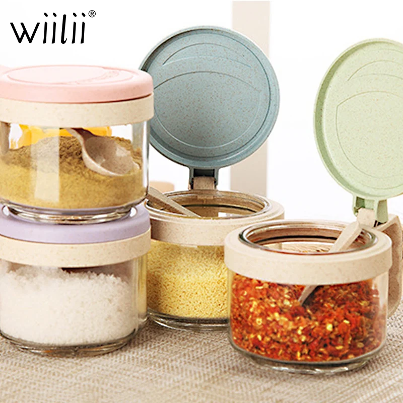 Wiilii 1 set Wheat Straw Multi-function Glass Seasoning Jar Salt Shaker Environmental Convenience Kitchen Tools
Wiilii 1 set Wheat Straw Multi-function Glass Seasoning Jar Salt Shaker Environmental Convenience Kitchen Tools