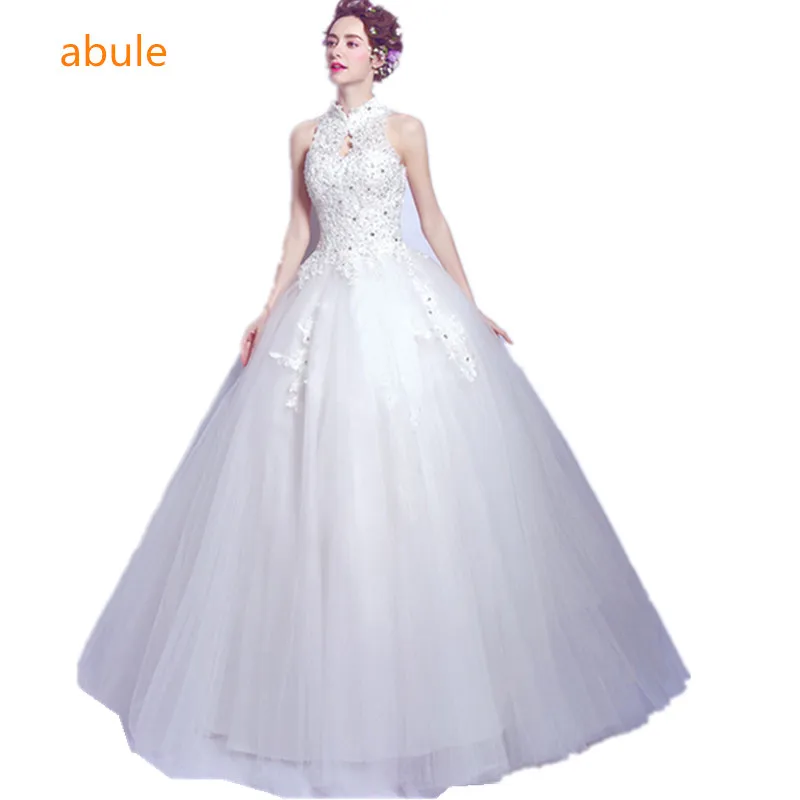 ABULE Wedding Dresses lace up Vintage White sheer ball gown Wedding Dress Lace Bridal Gown backless beading Vestido de Noiva
ABULE Wedding Dresses lace up Vintage White sheer ball gown Wedding Dress Lace Bridal Gown backless beading Vestido de Noiva