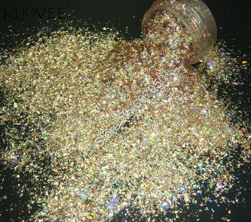 Holographic Laser Champagne Gold Solvent Resistant Mylar Shard Glitter Shape For Nail Art Gel Makeup DIY Craft Decoration
Holographic Laser Champagne Gold Solvent Resistant Mylar Shard Glitter Shape For Nail Art Gel Makeup DIY Craft Decoration