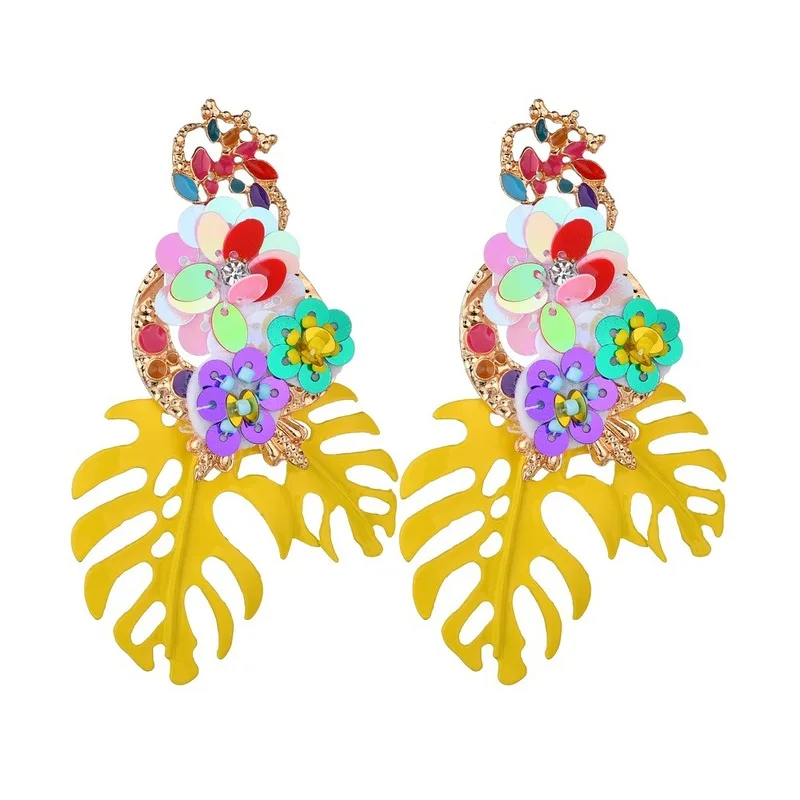 Bohemian Yellow Leaf Drop Earrings Women Round Opal Sequins Statement Tropical Plant Dangle Earring Jewelry Bijoux Lover Gifts
Bohemian Yellow Leaf Drop Earrings Women Round Opal Sequins Statement Tropical Plant Dangle Earring Jewelry Bijoux Lover Gifts