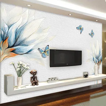 Modern Simple Blue Flower Butterfly Oil Painting Mural Wallpaper Living Room TV Sofa Background Wall Home Decor Papel De Parede
Modern Simple Blue Flower Butterfly Oil Painting Mural Wallpaper Living Room TV Sofa Background Wall Home Decor Papel De Parede