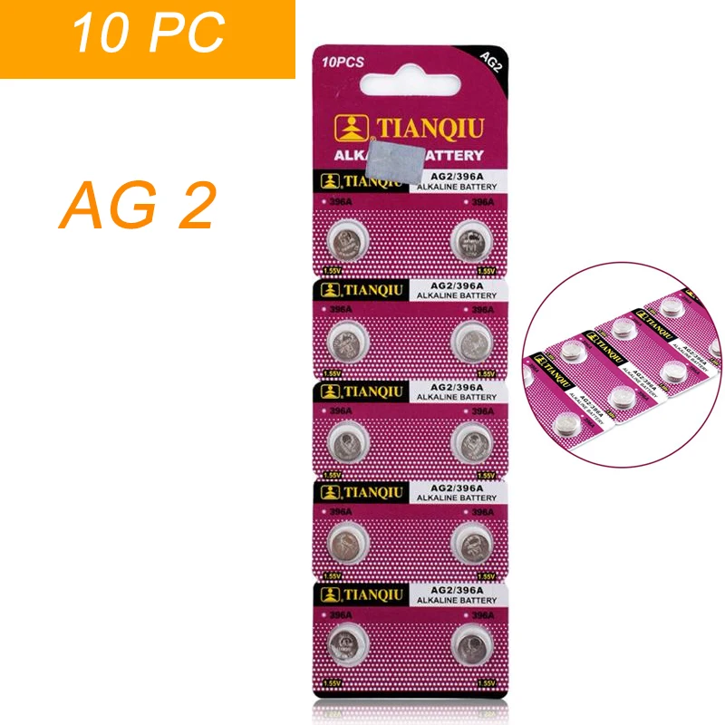 10pcs Battery AG2 SR726SW SR59 SG2 396 LR726 L726 Watch Cell Button Batteries Alkaline men women watches
10pcs Battery AG2 SR726SW SR59 SG2 396 LR726 L726 Watch Cell Button Batteries Alkaline men women watches