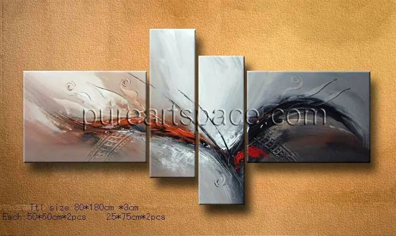 4 pieces Modern Abstract Wall art decorative hand painted Black And Red oil paintings On Canvas For Home Living Room Decor
4 pieces Modern Abstract Wall art decorative hand painted Black And Red oil paintings On Canvas For Home Living Room Decor