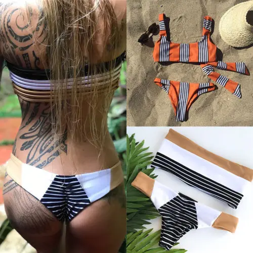 Women Bikini Sets Swimwear Push-Up Padded Bra Swimsuit Beachwear Bathing Suits Striped White Orange Hot Sell Bikini
Women Bikini Sets Swimwear Push-Up Padded Bra Swimsuit Beachwear Bathing Suits Striped White Orange Hot Sell Bikini
