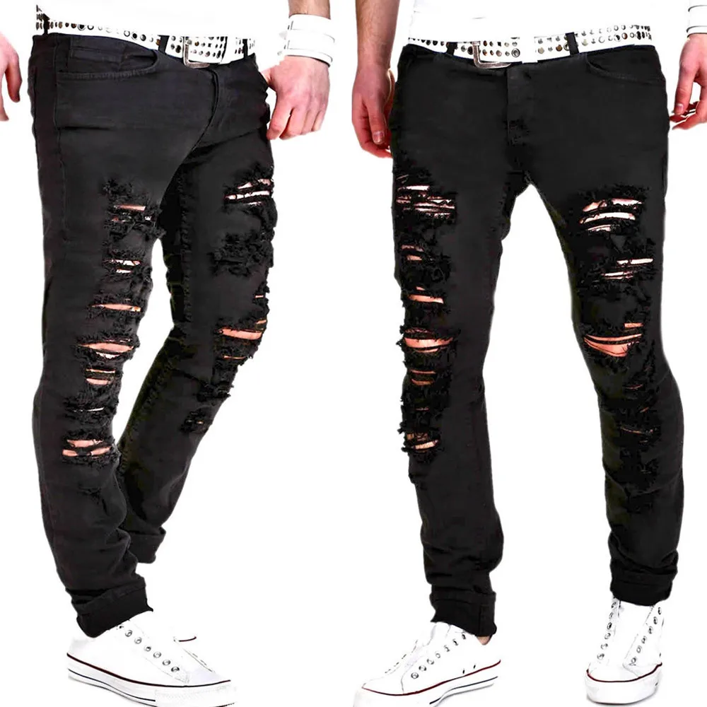 New Fashion Casual Mens Skinny Stretch Denim Pants Distressed Ripped Freyed Slim Fit Jeans Trousers For Male Drop Shipping 2019
New Fashion Casual Mens Skinny Stretch Denim Pants Distressed Ripped Freyed Slim Fit Jeans Trousers For Male Drop Shipping 2019