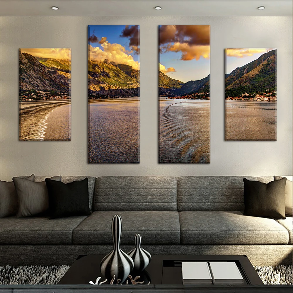 4 Panel Lake Mountains Landscape Print Frameless Canvas Art Oil Painting Home Decoration Modular Picture for Living Room Wall
4 Panel Lake Mountains Landscape Print Frameless Canvas Art Oil Painting Home Decoration Modular Picture for Living Room Wall