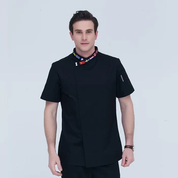 Black Neckline Embroidered Flag Short-sleeve Chef Jacket Restaurant Hotel Cook Suit Home Coat Kitchen Work Clothes Overalls
Black Neckline Embroidered Flag Short-sleeve Chef Jacket Restaurant Hotel Cook Suit Home Coat Kitchen Work Clothes Overalls