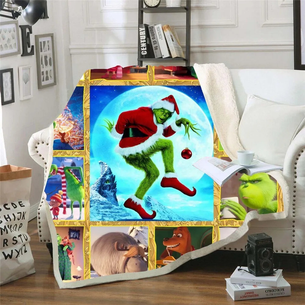 Sofa Cushion Yoga Mat Blanket Picnic Blanket Thick Double-layer Plush Grinch 3d Print Blanket Wholesale Custom Pattern
Sofa Cushion Yoga Mat Blanket Picnic Blanket Thick Double-layer Plush Grinch 3d Print Blanket Wholesale Custom Pattern