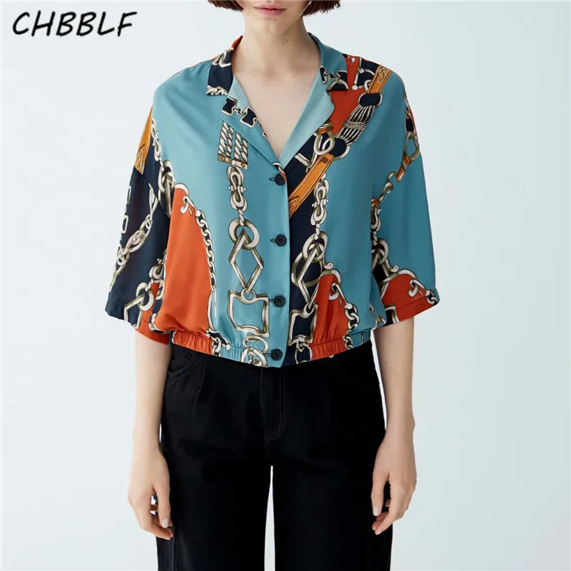 CHBBLF women fashion notched collar blouse half sleeve print shirt female crop tops blusas XDL1733
CHBBLF women fashion notched collar blouse half sleeve print shirt female crop tops blusas XDL1733
