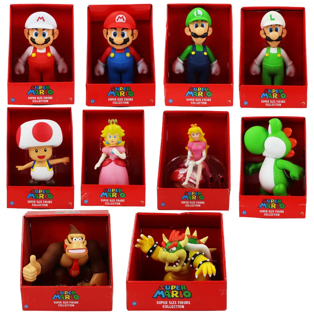 Super Mario Figures Luigi Yoshi Toad Koopa Bowser Donkey Kong Princess Peach PVC Action Figure Model Toy Children Gift
Super Mario Figures Luigi Yoshi Toad Koopa Bowser Donkey Kong Princess Peach PVC Action Figure Model Toy Children Gift