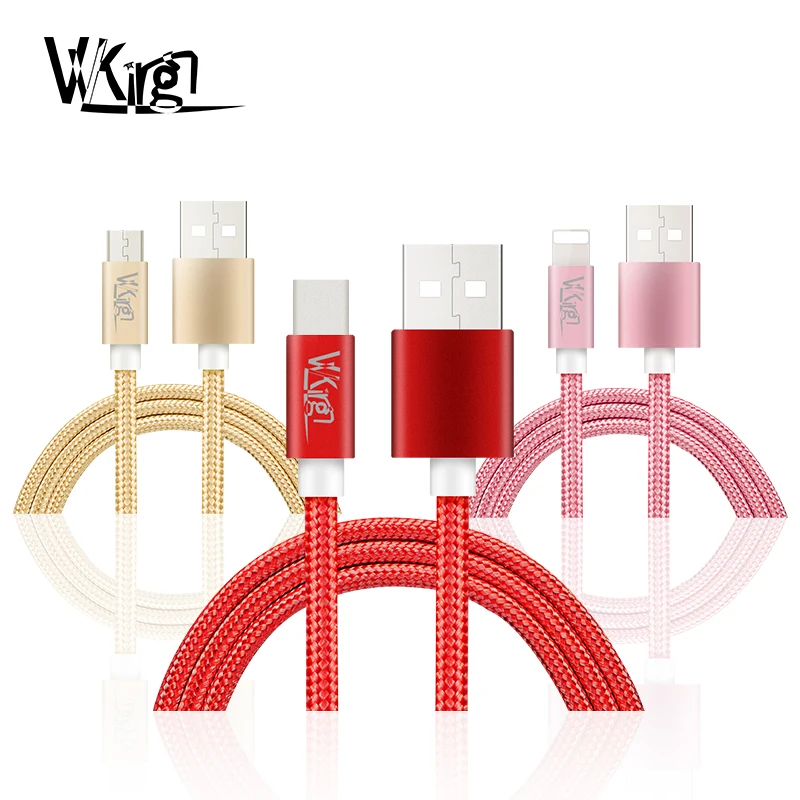 

VVKing 1M Charger Cable for iPhone iPad Xiaomi Samsung Mobile Phone USB cable Charging For 8pin Micro Android Type C Date Sync