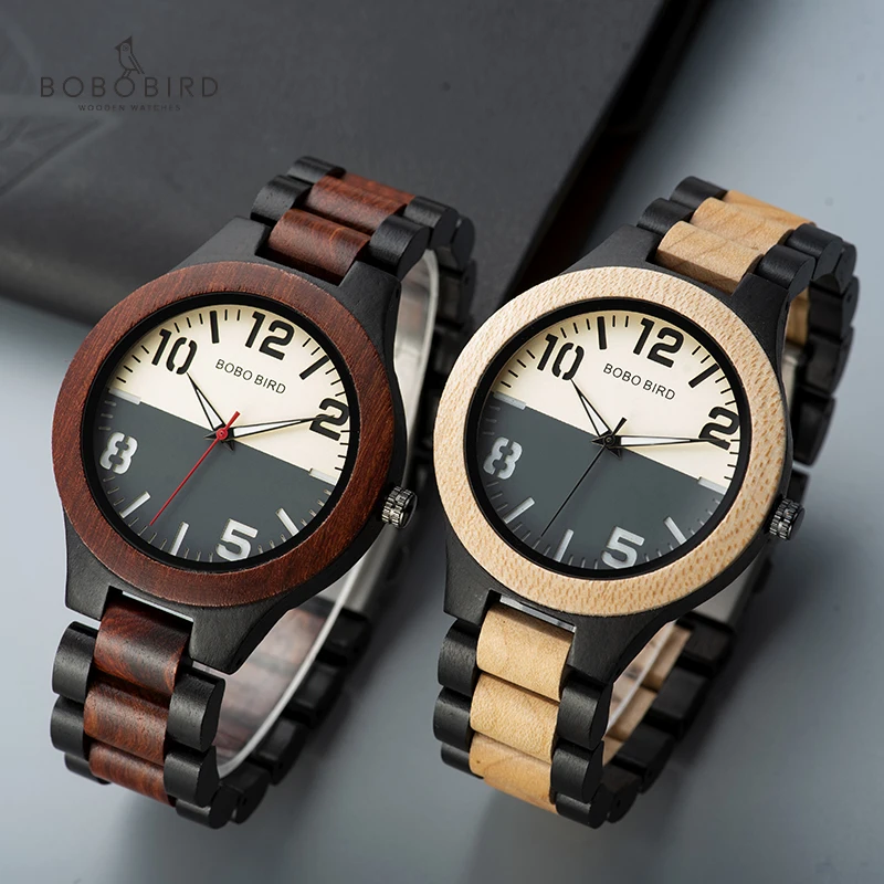 BOBO BIRD Relogio Masculino Wood Watch Stylish Lovers Wristwatch Japan Miyota Quartz Movement Wooden Band Customized Logo J-S12
BOBO BIRD Relogio Masculino Wood Watch Stylish Lovers Wristwatch Japan Miyota Quartz Movement Wooden Band Customized Logo J-S12