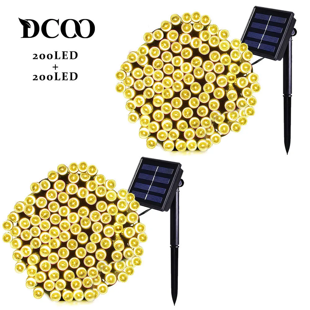Vmanoo 2 Pack Solar LED String Lights 22m 72ft 200 LEDs 8 Modes Outdoor Lighting String Lights Gardens Waterproof Warm White
Vmanoo 2 Pack Solar LED String Lights 22m 72ft 200 LEDs 8 Modes Outdoor Lighting String Lights Gardens Waterproof Warm White