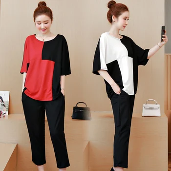 Plus Size 4xl Two Piece Set Women's Summer Suit Fashion Conjunto Feminino Year-old Female Costume Ensemble Femme Survetement
Plus Size 4xl Two Piece Set Women's Summer Suit Fashion Conjunto Feminino Year-old Female Costume Ensemble Femme Survetement