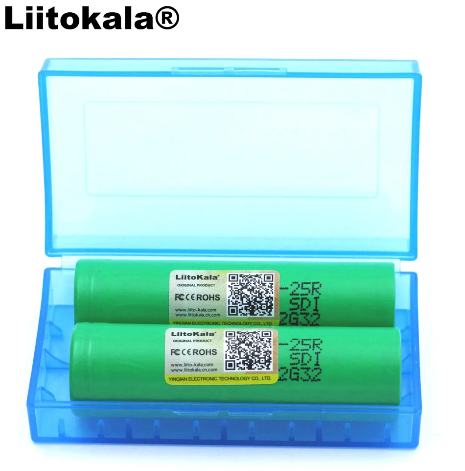 2PCS Liitokala New 18650 2500mAh battery INR1865025R 3.6V discharge 20A Rechargeable batteries + Storage box
2PCS Liitokala New 18650 2500mAh battery INR1865025R 3.6V discharge 20A Rechargeable batteries + Storage box