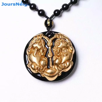 High Quality Natural Black Obsidian Carved Gold Color Pixiu Pendant Necklace For Women Men Pendants Fashion Crystal Jewelry
High Quality Natural Black Obsidian Carved Gold Color Pixiu Pendant Necklace For Women Men Pendants Fashion Crystal Jewelry
