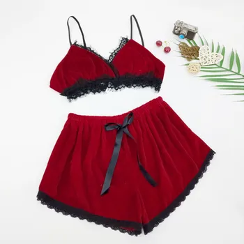 Women Sets Woman Summer 2PC Sexy Eyelash Lace Lingerie Velvet Underwear Bodydoll Bowknot Fashion Sleepwear Pajamas Set 5.31
Women Sets Woman Summer 2PC Sexy Eyelash Lace Lingerie Velvet Underwear Bodydoll Bowknot Fashion Sleepwear Pajamas Set 5.31