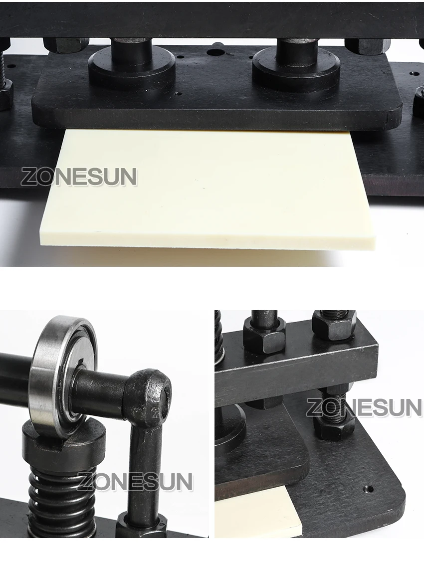 ZONESUN 26x12cm Double Wheel Hand Leather Die Cutting Machine