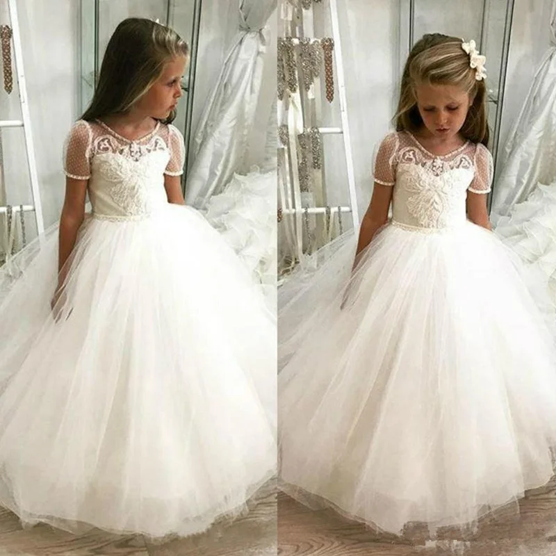 Flower Girl Dresses Fluffy Tulle Applique For Weddings First Communion Dresses For Girls Half Sleeve Girls Pageant Dresses
Flower Girl Dresses Fluffy Tulle Applique For Weddings First Communion Dresses For Girls Half Sleeve Girls Pageant Dresses