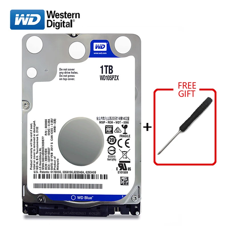 WD Blue Brand 1000Gb 2.5" SATA3 Internal Hard Drive 1TB Hard Drive HD Hard Drive 6GB/s 128M 7MM 5400RPM hard disk for Laptop
WD Blue Brand 1000Gb 2.5" SATA3 Internal Hard Drive 1TB Hard Drive HD Hard Drive 6GB/s 128M 7MM 5400RPM hard disk for Laptop