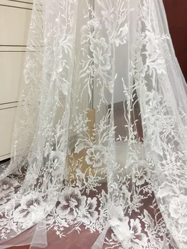 1 Yard Clear Sequin Tulle Floral Embroidered Lace Fabric for Bridal Gown, Wedding Dress, Couture Gown, Costume Design
1 Yard Clear Sequin Tulle Floral Embroidered Lace Fabric for Bridal Gown, Wedding Dress, Couture Gown, Costume Design