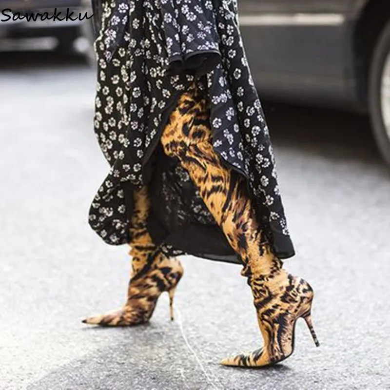 thigh high boots leopard print