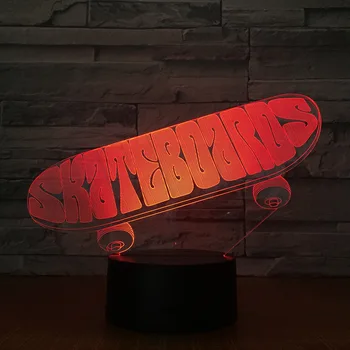 Creative skateboard 3d 7 color night light LED bedroom decoration energy saving bedside table lamp 1956
Creative skateboard 3d 7 color night light LED bedroom decoration energy saving bedside table lamp 1956