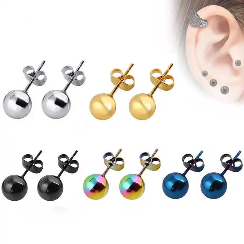 Simple 316L Stainless Steel Bean Beads Stud Earrings for Small Exquisite Fashion Women Round Summer Ear Jewelry Girlfriend Gift
Simple 316L Stainless Steel Bean Beads Stud Earrings for Small Exquisite Fashion Women Round Summer Ear Jewelry Girlfriend Gift