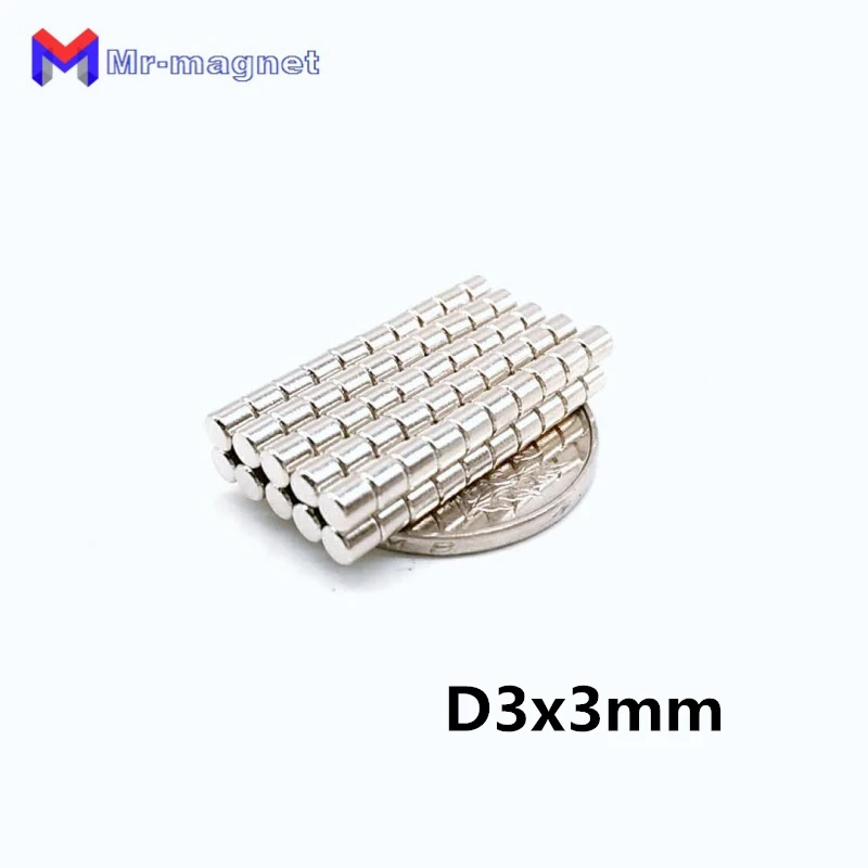 

500pcs 3mmx3mm magnet 3x3 super strong neo neodymium disc 3x3mm magnets N35, 3*3 permanent magnet D3x3 neodymium diametre 3*3mm