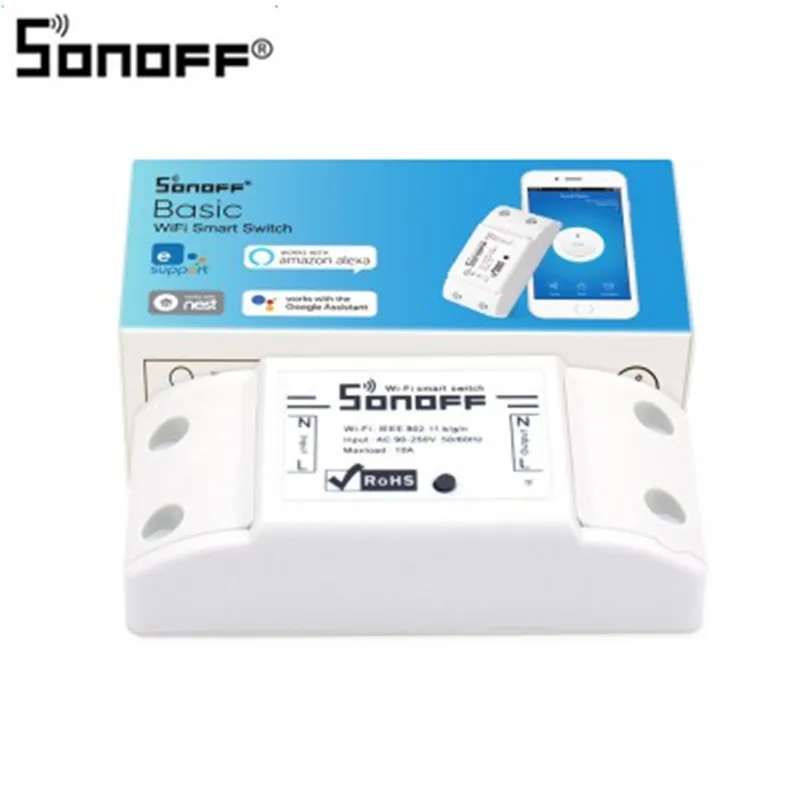 Sonoff Wireless Wifi Switch For Smart Home Automation Relay Module 10A 90-250V 220V Support IOS Android Remote Controller
Sonoff Wireless Wifi Switch For Smart Home Automation Relay Module 10A 90-250V 220V Support IOS Android Remote Controller