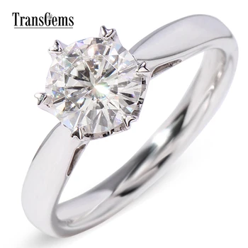 Transgems Solid 14k 585 White Gold 1ct Carat Diameter 6.5mm F Color Moissanite Solitaire Engagement Ring for Women Wedding
Transgems Solid 14k 585 White Gold 1ct Carat Diameter 6.5mm F Color Moissanite Solitaire Engagement Ring for Women Wedding