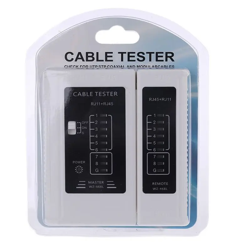 Lan Tester WZ 468 RJ45 and RJ11 Network Cable Tester Ethernet LAN Network Test Tool Wire Lead Testing Network Measurment
Lan Tester WZ 468 RJ45 and RJ11 Network Cable Tester Ethernet LAN Network Test Tool Wire Lead Testing Network Measurment