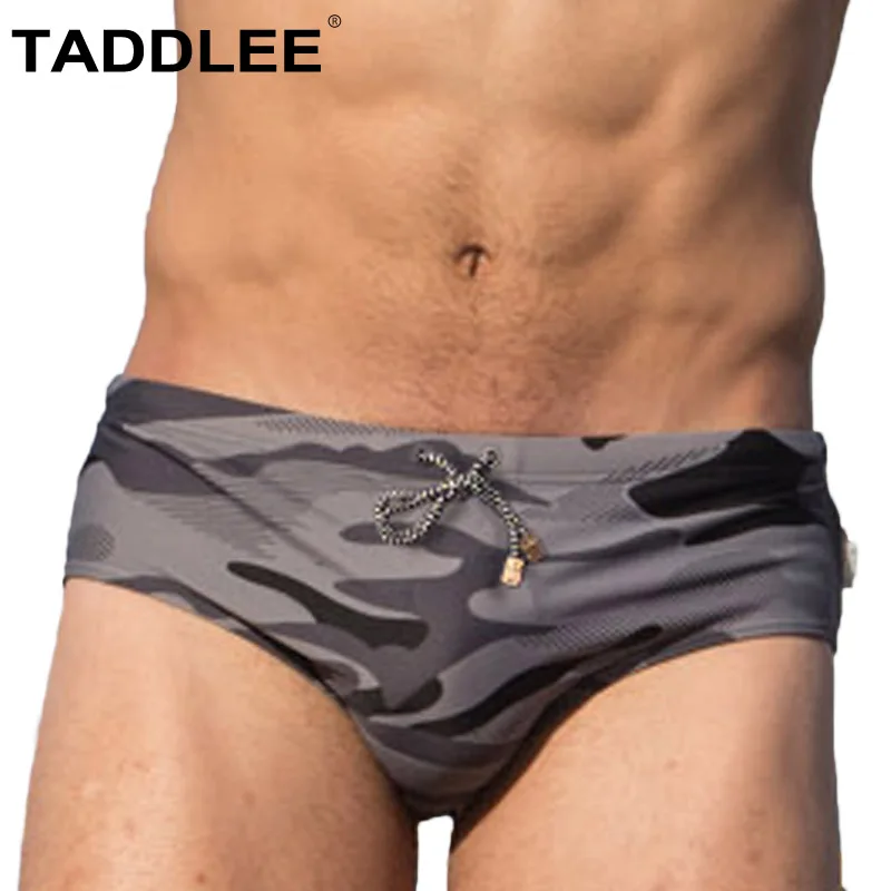 

Taddlee Brand Sexy Men's Swimwear Swim Boxer Briefs Bikini Gay Penis Pouch Padding Insert Camo Swimsuits Men Bathig Suits New