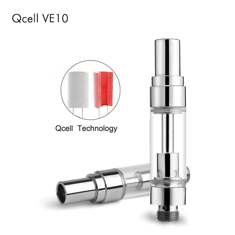 

Electronic Cigarette Clear Atomizers For VE10 CBD Cartridge 510 Thread 1.0ml/0.5ml Quartz Ceramic Cell Coil Vape Pen Vaporizers