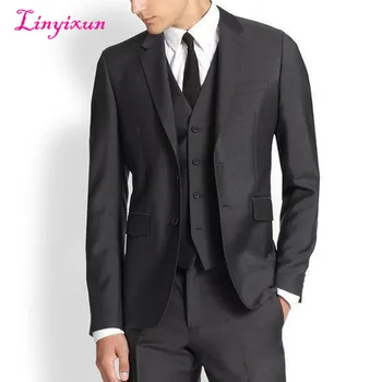 Linyixun Dark Gray Bussiness Formal Men Suits 2018 Three Piece Classic Fit Custom Made Wedding Groom Tuxedos Jacket Pants Vest
Linyixun Dark Gray Bussiness Formal Men Suits 2018 Three Piece Classic Fit Custom Made Wedding Groom Tuxedos Jacket Pants Vest