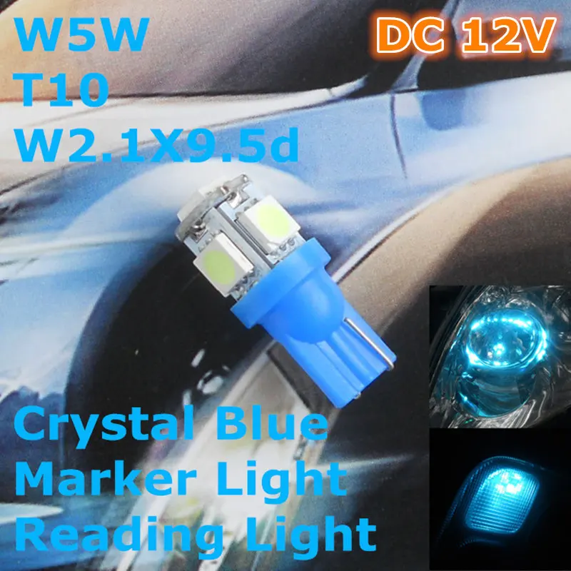 12V LED Crystal Blue Color Car Bulb Lamp T10(5*5050 SMD)W5W W2.1X9.5d for Signal Top Reading Width Light
12V LED Crystal Blue Color Car Bulb Lamp T10(5*5050 SMD)W5W W2.1X9.5d for Signal Top Reading Width Light