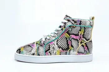 2018 Zapatos Hombre Men Sneakers Mixed Color Python Leather Flats Lace Up High Top Trainers Snakeskin Men Shoes Casual Shoes
2018 Zapatos Hombre Men Sneakers Mixed Color Python Leather Flats Lace Up High Top Trainers Snakeskin Men Shoes Casual Shoes