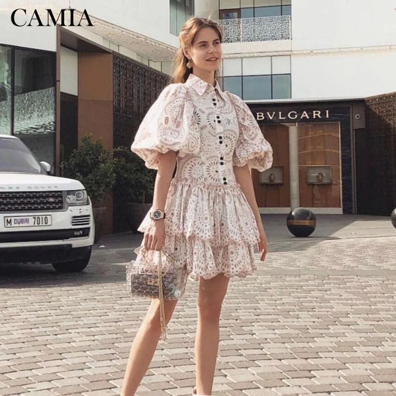 CAMIA Bohemian Casual Print Dress Women's Lantern Sleeve Lapel High Waist Openwork Dress Female
CAMIA Bohemian Casual Print Dress Women's Lantern Sleeve Lapel High Waist Openwork Dress Female