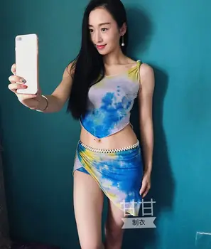 Belly Dance Costume Oriental Dancing Training Clothing Top+Skirt Suit for Womens Girls belly dance Wear 
Belly Dance Costume Oriental Dancing Training Clothing Top+Skirt Suit for Womens Girls belly dance Wear