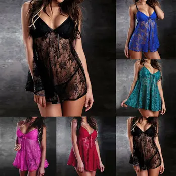 Sexy V-neck Lingerie Night Dress Sleeveless Ladies Satin Nightgown Plus Size See Through Lace Sleepwear Nightwear For Women
Sexy V-neck Lingerie Night Dress Sleeveless Ladies Satin Nightgown Plus Size See Through Lace Sleepwear Nightwear For Women