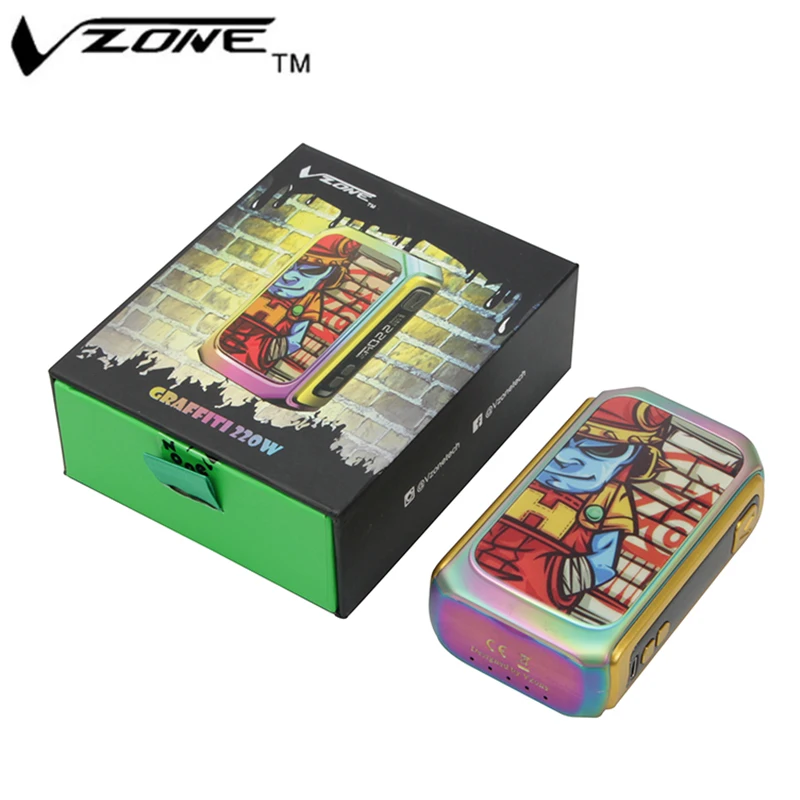 Original Vzone Graffiti 220W TC Box Mod Electronic Cigarettes Vaporizer Support e-Cigs RTA RDA RDTA Vape Tank
Original Vzone Graffiti 220W TC Box Mod Electronic Cigarettes Vaporizer Support e-Cigs RTA RDA RDTA Vape Tank