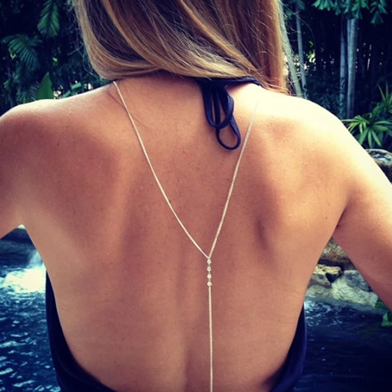 Summer Crystal Necklace Back Body Chain Silver Body Chain For Women Sexy necklace SN008
Summer Crystal Necklace Back Body Chain Silver Body Chain For Women Sexy necklace SN008