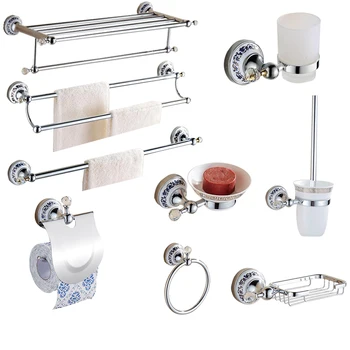 European Silver Bathroom Hardware Set Clear Crystal Bathroom Accessories Set Chrome Finish Ceramic Base Bathroom Products
European Silver Bathroom Hardware Set Clear Crystal Bathroom Accessories Set Chrome Finish Ceramic Base Bathroom Products