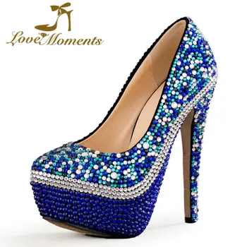 Love Moments shoes woman Blue Multicolor Wedding Shoes rhinestone ladies shoes Platform high heels party evening dress shoes
Love Moments shoes woman Blue Multicolor Wedding Shoes rhinestone ladies shoes Platform high heels party evening dress shoes