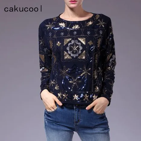 Cakucool New Women Beading Blouse Spring Long Sleeve O-neck Luxury Shiny Blusas Party Club Embroid Slim Blouses Shirt Feminino
Cakucool New Women Beading Blouse Spring Long Sleeve O-neck Luxury Shiny Blusas Party Club Embroid Slim Blouses Shirt Feminino