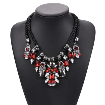 Blue Red Crystal Rhinestone Choker Necklace Women Black Rope Vintage Choker Statement Large Collar Necklaces Jewelry
Blue Red Crystal Rhinestone Choker Necklace Women Black Rope Vintage Choker Statement Large Collar Necklaces Jewelry