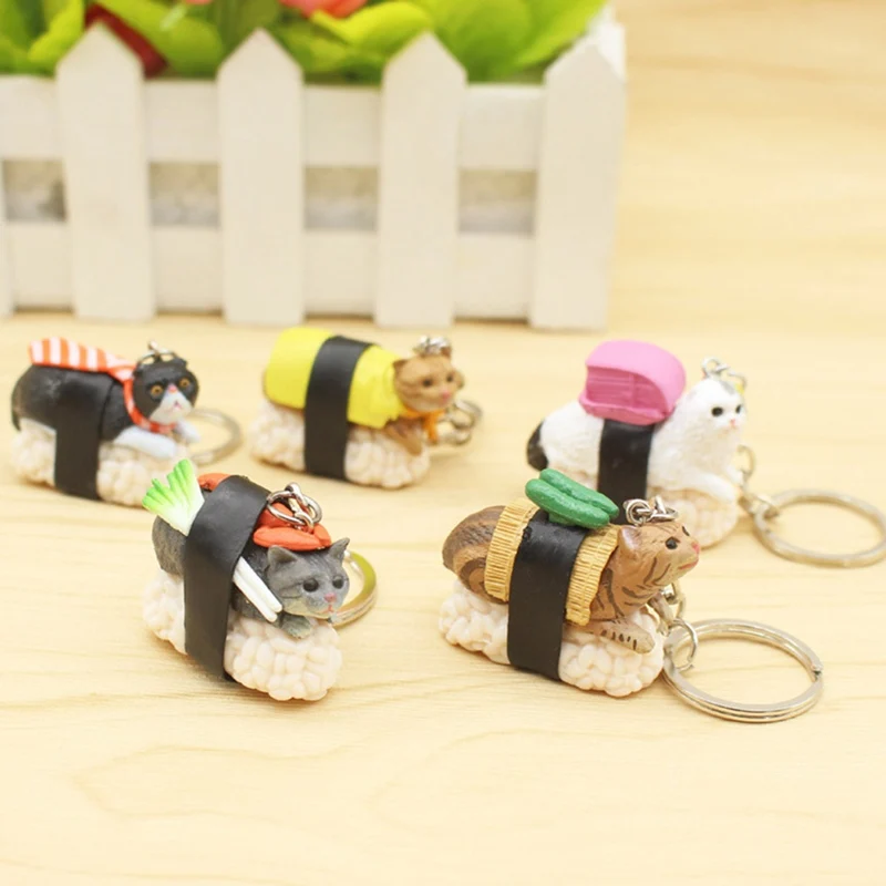 New Design Cute Cartoon Sushi Cat Plastic Keychain For Women Handbag Keyring Jewelry Random send 1pc
New Design Cute Cartoon Sushi Cat Plastic Keychain For Women Handbag Keyring Jewelry Random send 1pc