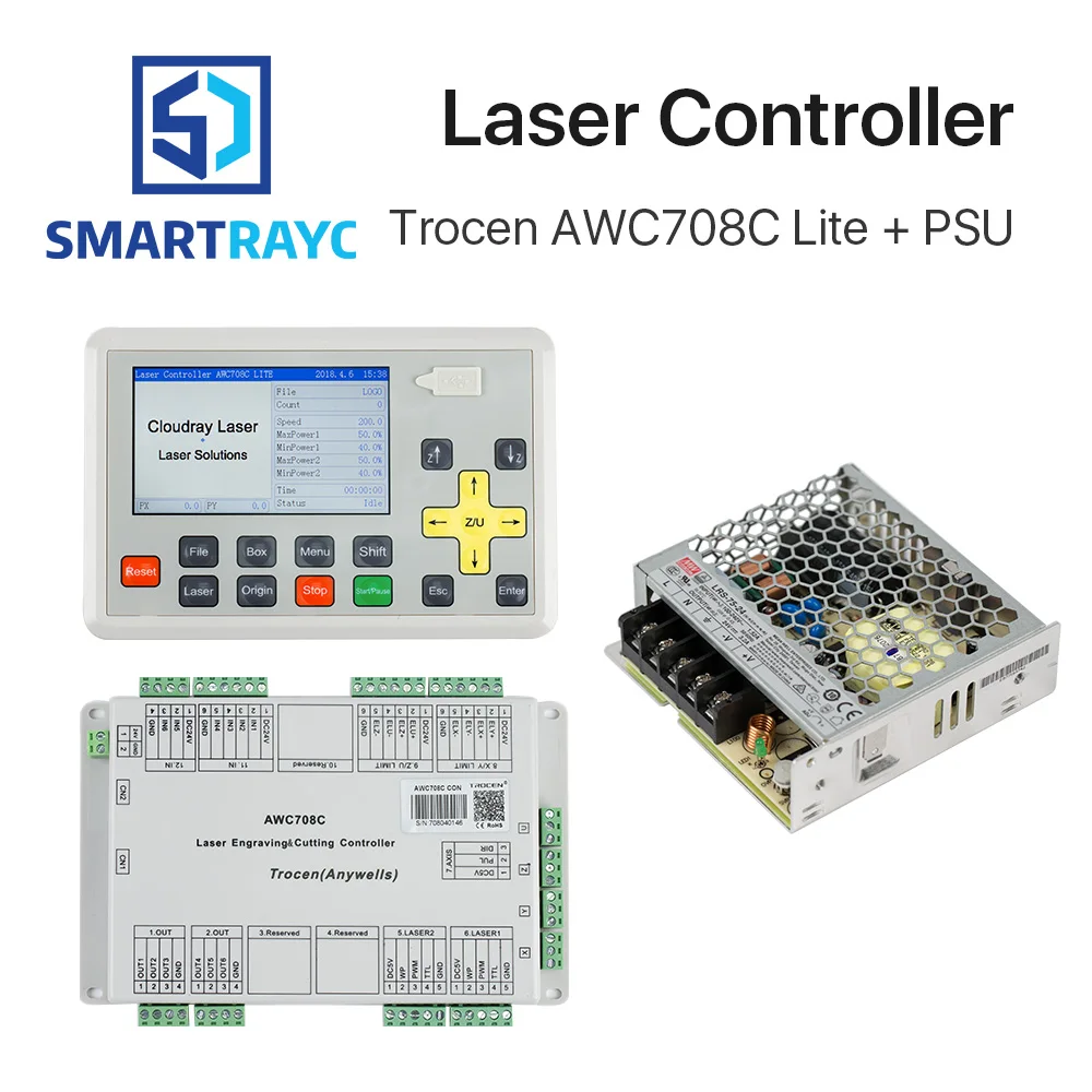 Smartrayc Trocen Anywells AWC708C Lite Co2 Laser Controller System + Meanwell 24V 3.2A 75W Switching Power Supply
Smartrayc Trocen Anywells AWC708C Lite Co2 Laser Controller System + Meanwell 24V 3.2A 75W Switching Power Supply